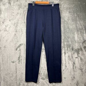 Athleta Venice Heathered Pintuck Pant Womens Medium Blue Straight Leg Stretch